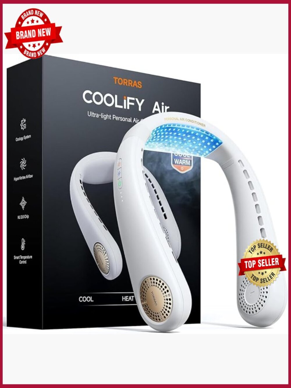 Upgraded Neck Fan Air Conditioner, Dual-Airflow Pro, Rechargeable